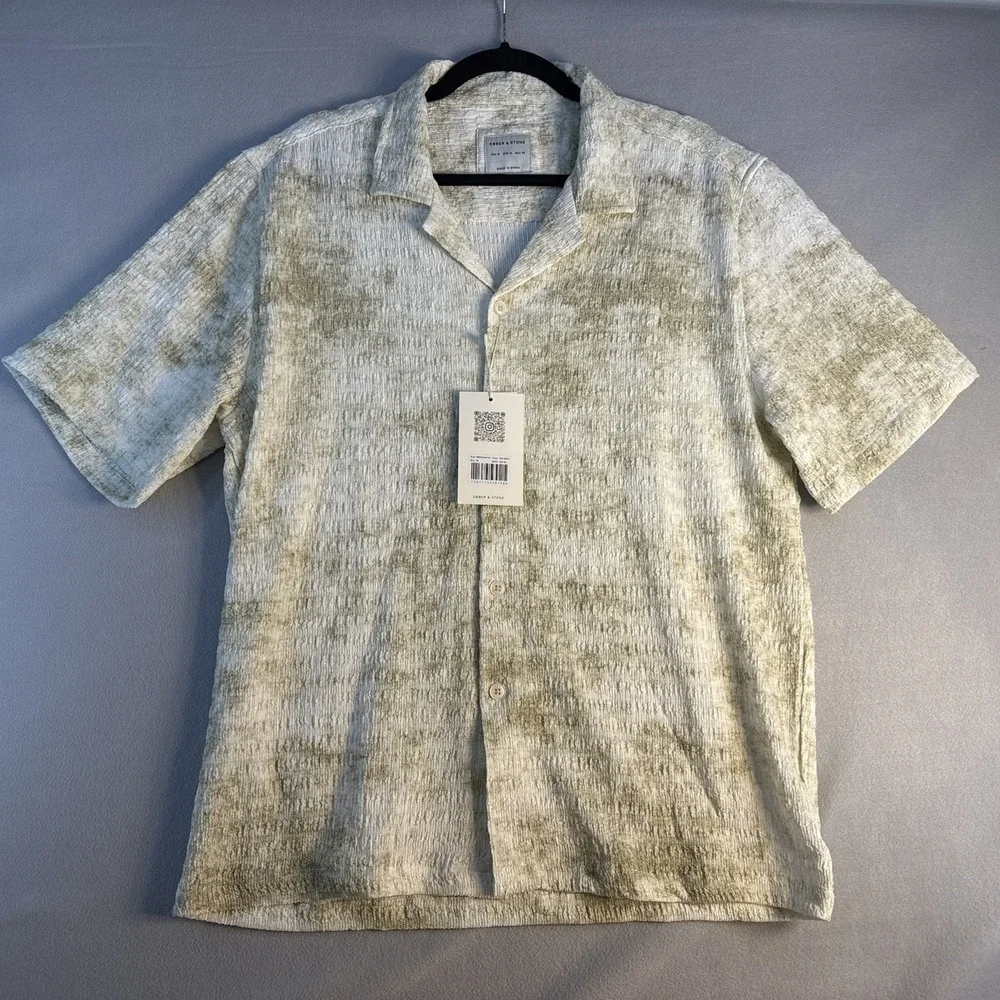 Ember & Stone Button Down Shirt, Size‎ Medium, Textured, Button-Down